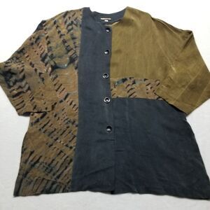 Melinda Phillips Medium Top Blouse Tunic Button Front Lagenlook Artsy BOHO